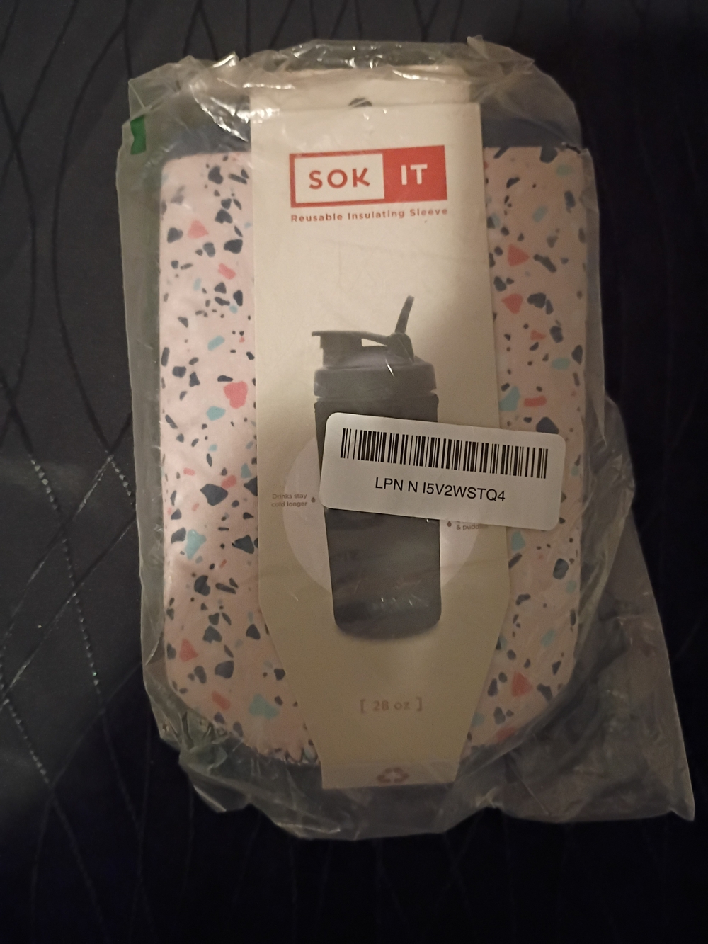 Sok It Reusable Insulating Sleeve - Pink Confetti/Black